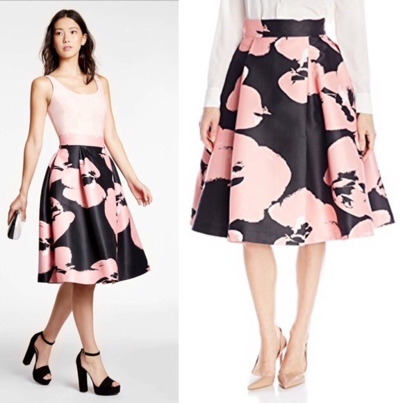 Halston heritage structure full skirt pink US 2 - Picture 3 of 5